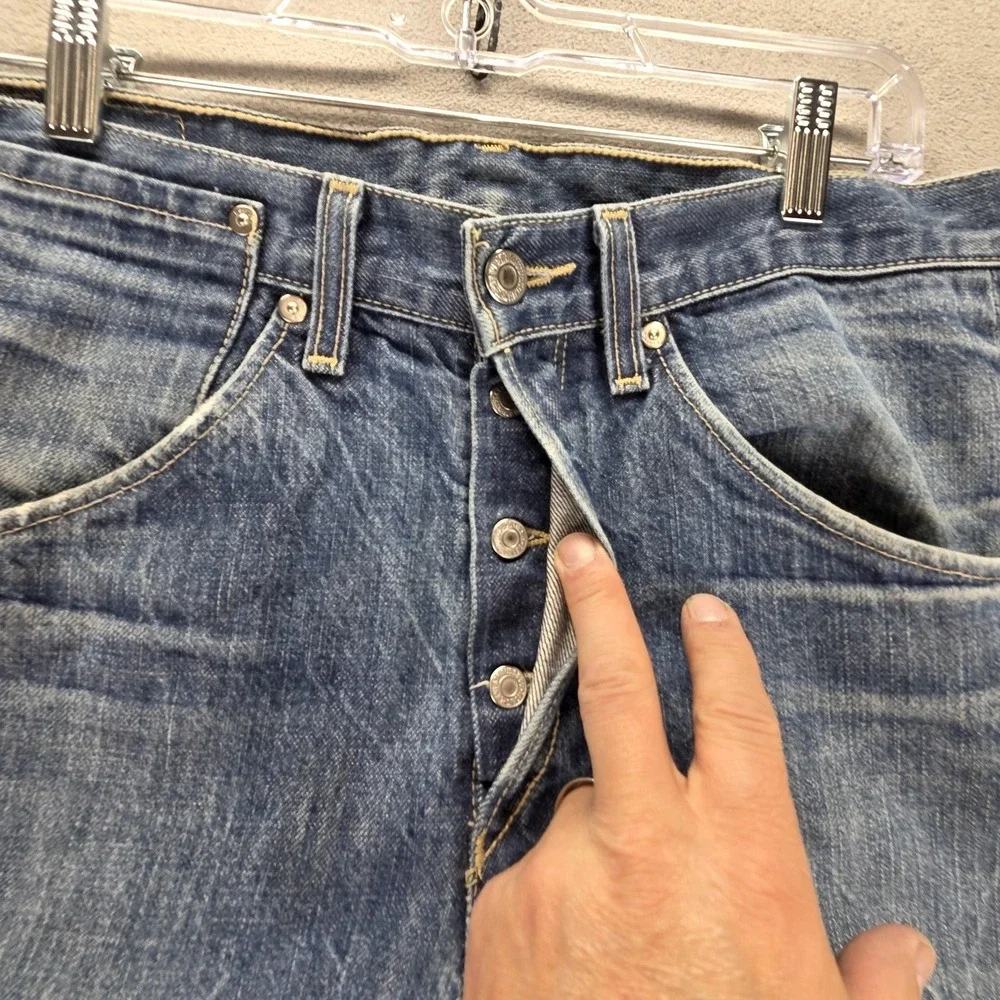 Vintage Levis Engineered Jeans Mens 32x32 Blue Twisted Button Fly Medium Wash